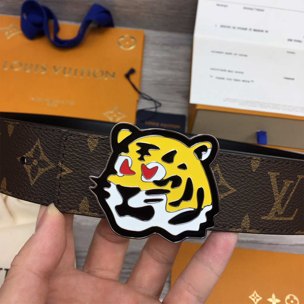 Louis Vuitton Tiger 40MM Belt Brown - DesignerGu