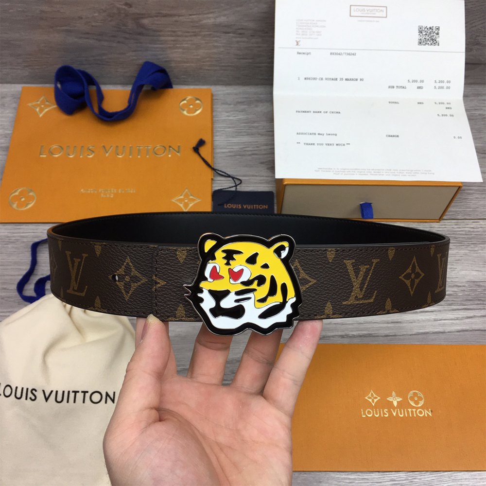 Louis Vuitton Tiger 40MM Belt Brown - DesignerGu