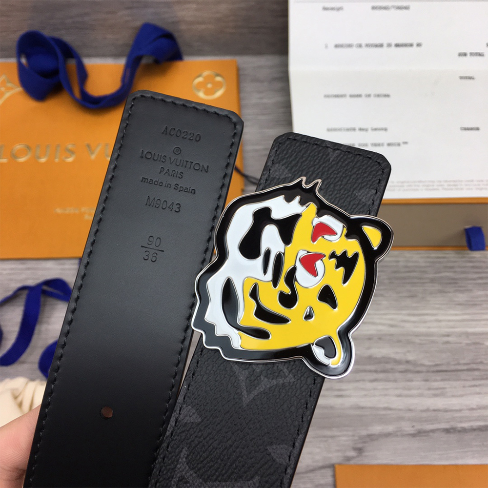 Louis Vuitton Tiger 40MM Belt Black - DesignerGu