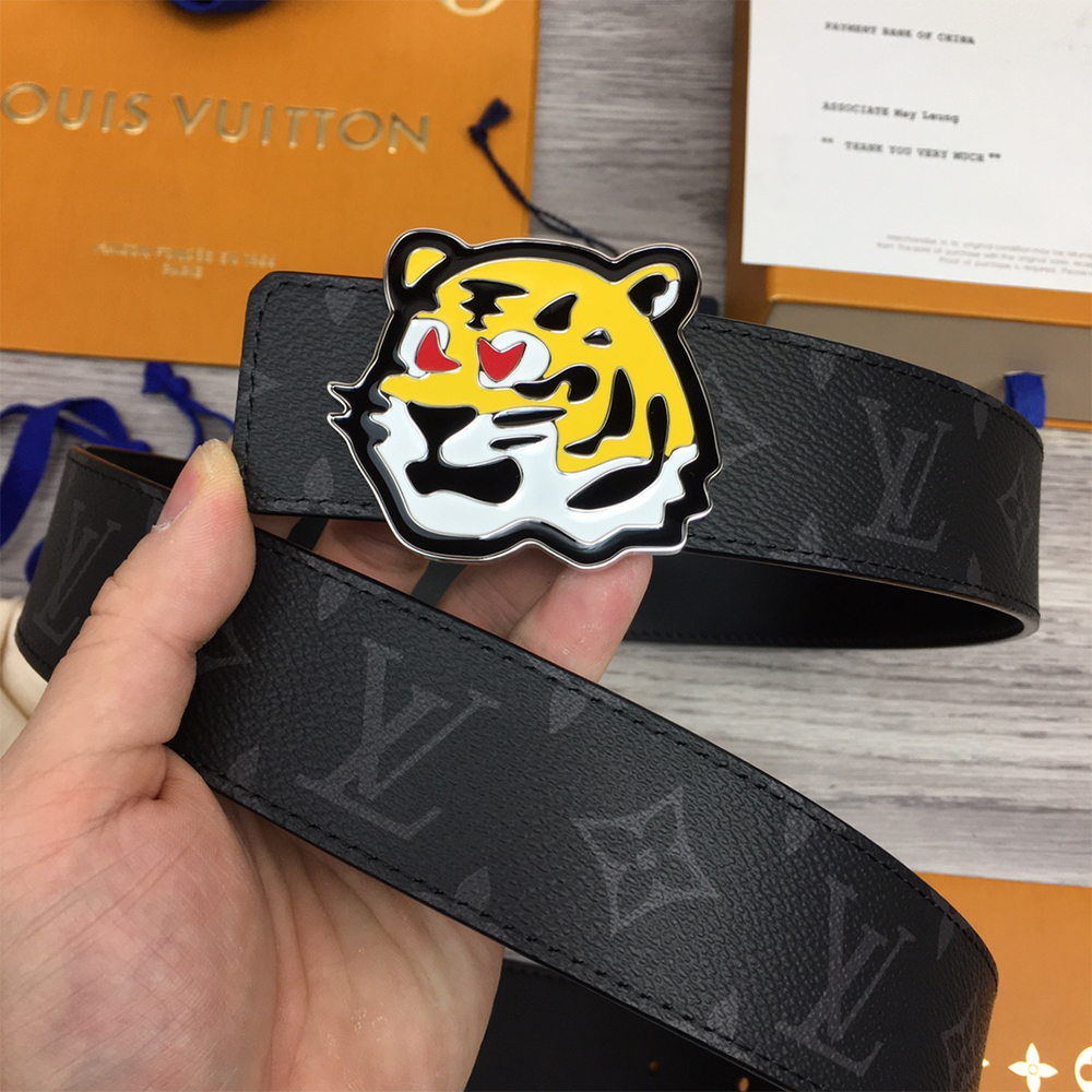 Louis Vuitton Tiger 40MM Belt Black - DesignerGu