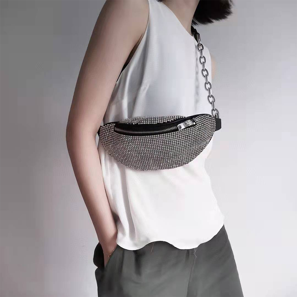 Alexander Wang Mini Attica Rhinestone Mesh Belt Bag(26-11-9Cm) - DesignerGu