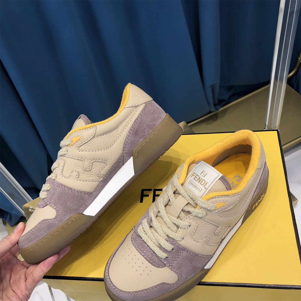 Fendi Match Beige Suede Low-tops - DesignerGu