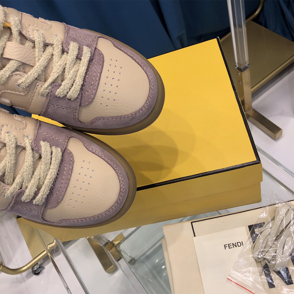 Fendi Match Beige Suede Low-tops - DesignerGu