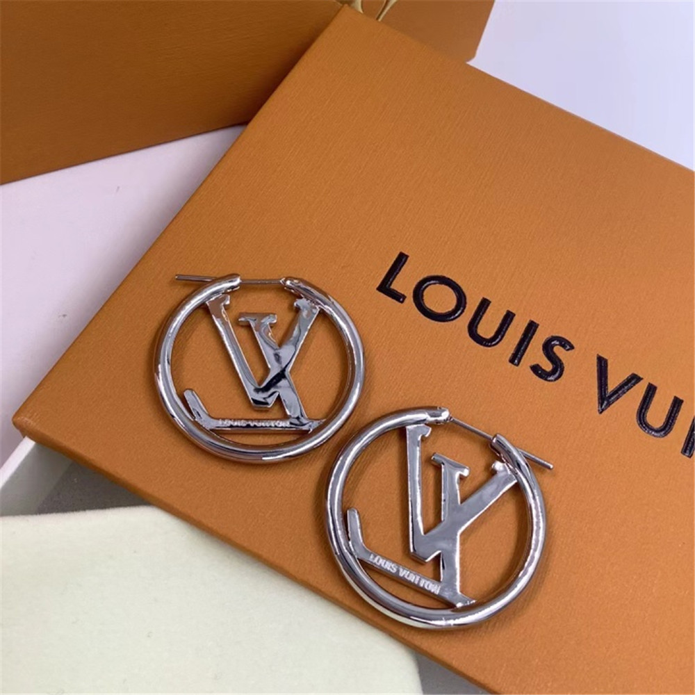 Louis Vuitton Logo Earrings - DesignerGu