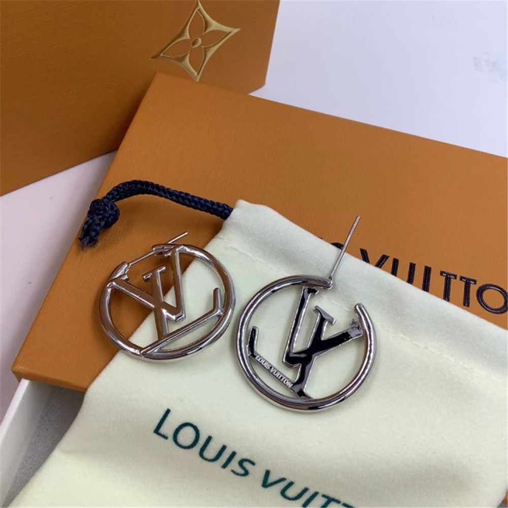 Louis Vuitton Logo Earrings - DesignerGu