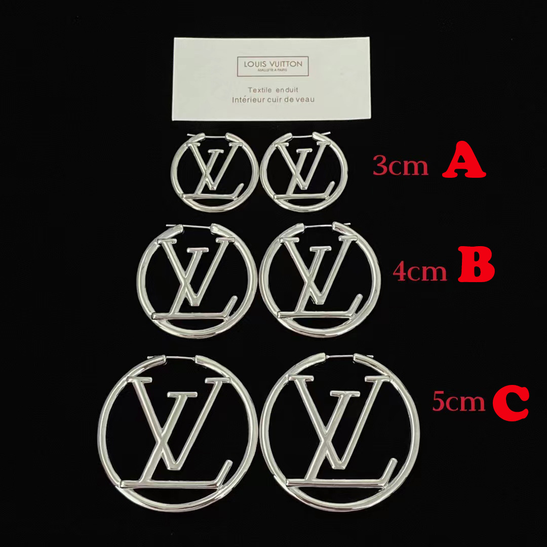 Louis Vuitton Logo Earrings - DesignerGu