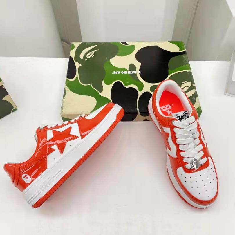 Bape A Bathing Ape Sta Low Orange Sneaker - DesignerGu