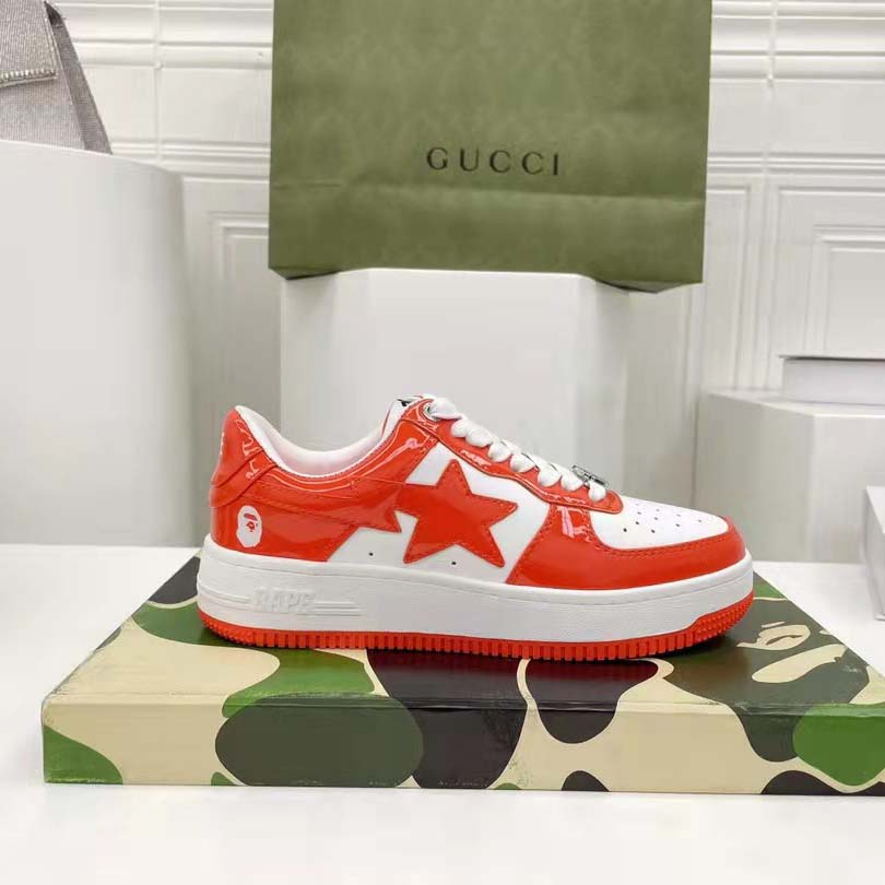 Bape A Bathing Ape Sta Low Orange Sneaker - DesignerGu