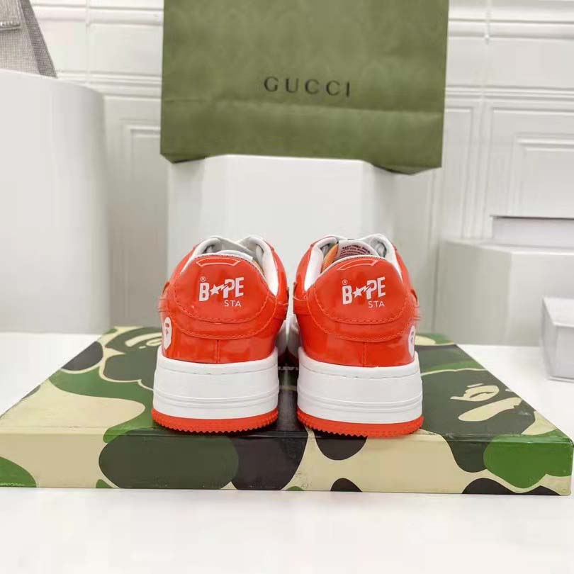 Bape A Bathing Ape Sta Low Orange Sneaker - DesignerGu