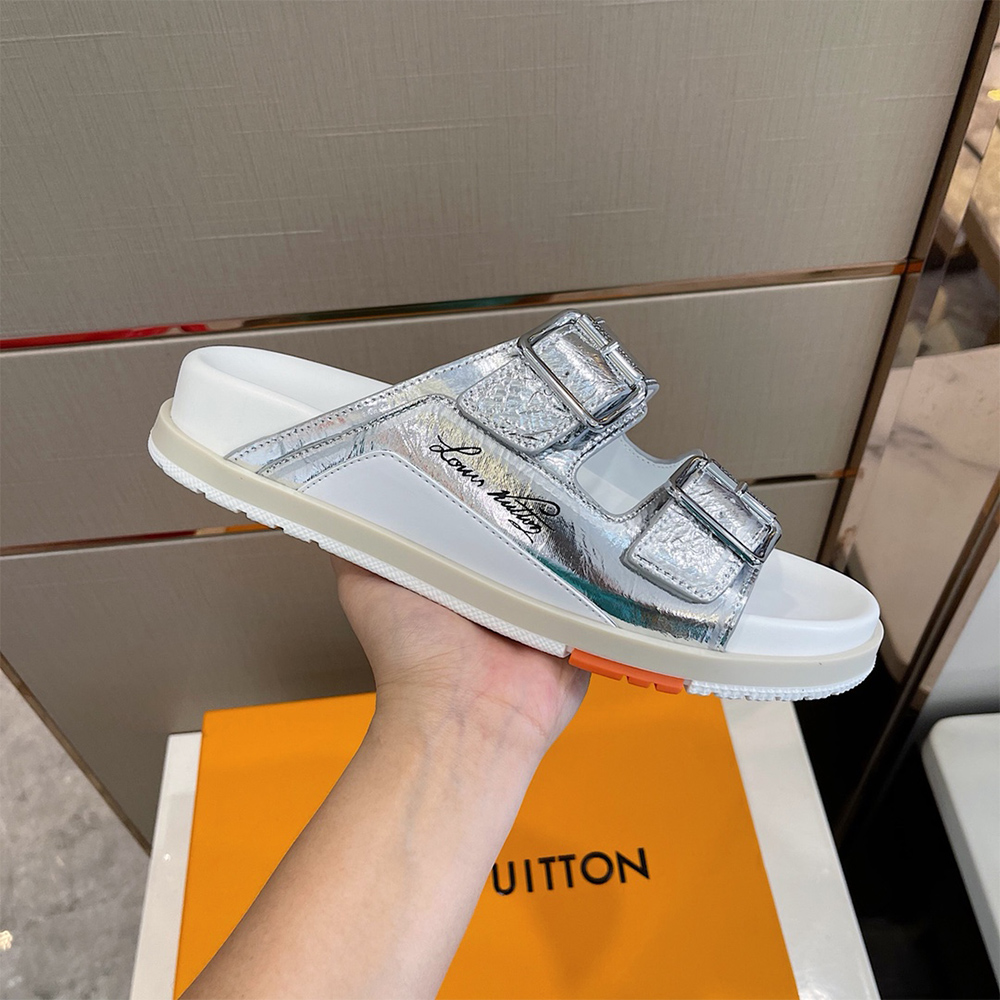 Louis Vuitton Trainer Mule In Silver - DesignerGu