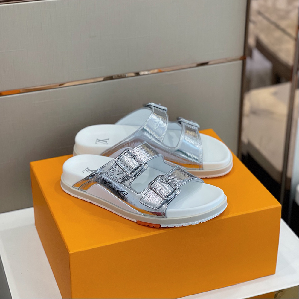 Louis Vuitton Trainer Mule In Silver - DesignerGu