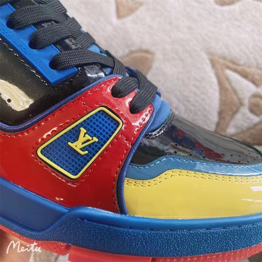 Louis Vuitton Trainer Sneaker Blue&Yellow&Red - DesignerGu