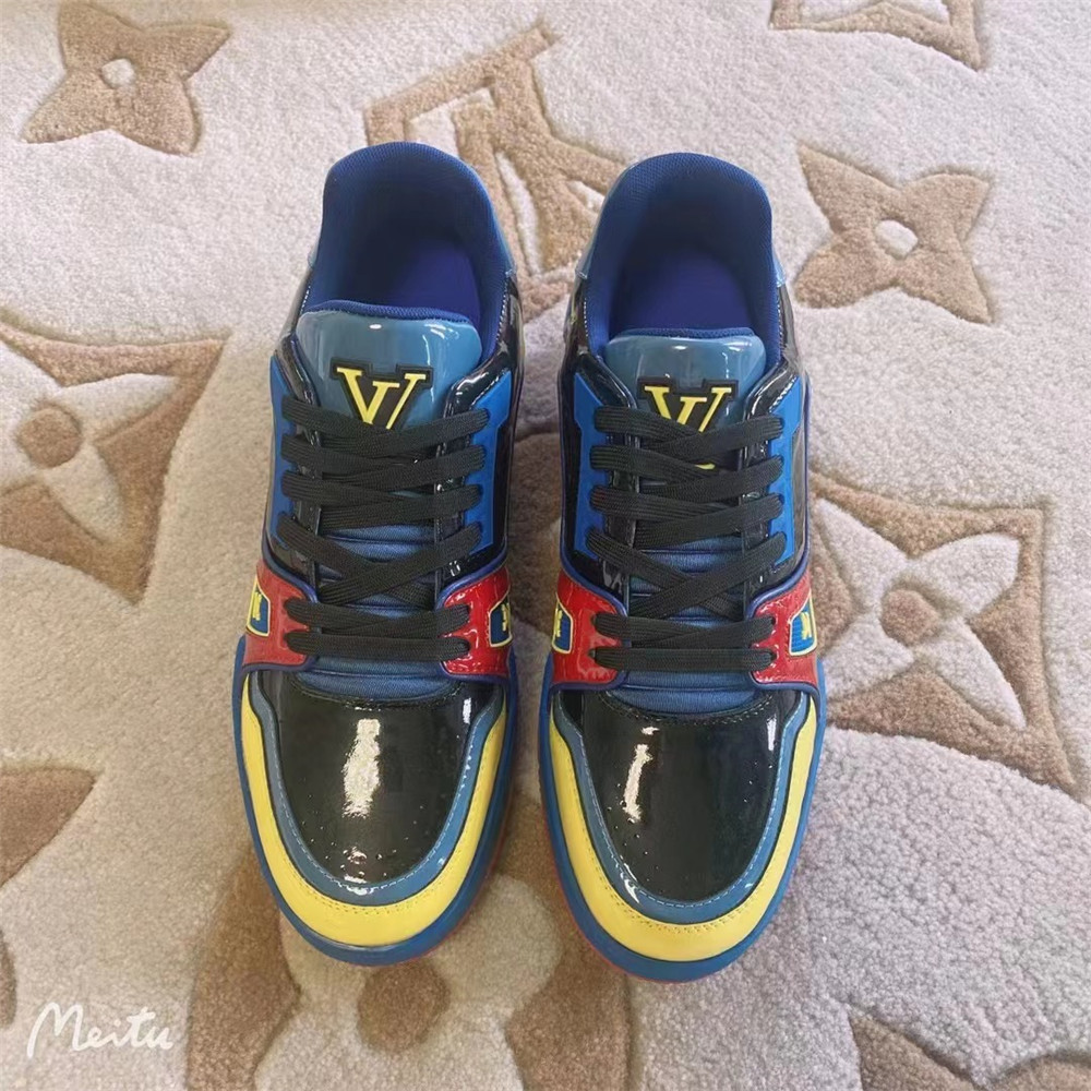 Louis Vuitton Trainer Sneaker Blue&Yellow&Red - DesignerGu