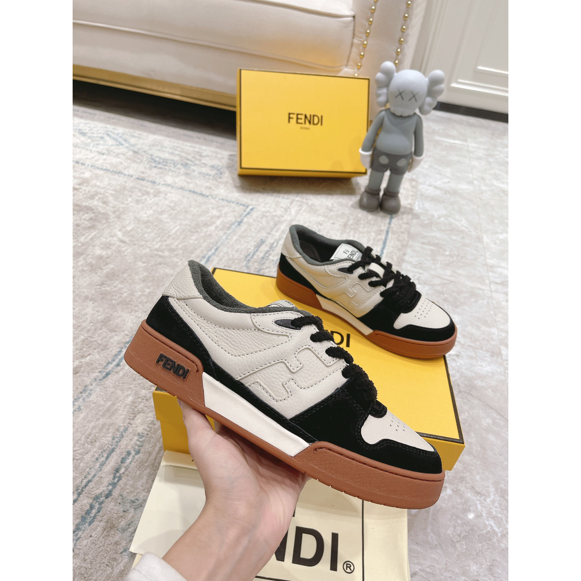 Fendi Match Beige Suede Low-tops(upon uk size) - DesignerGu