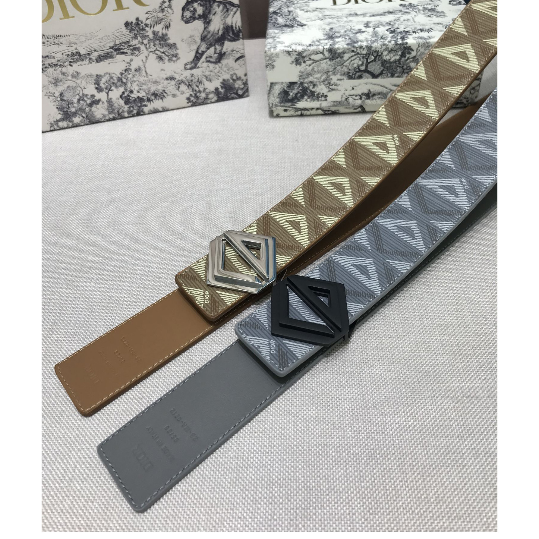 Dior CD Diamond Print  40mm Reversible Belt  - DesignerGu