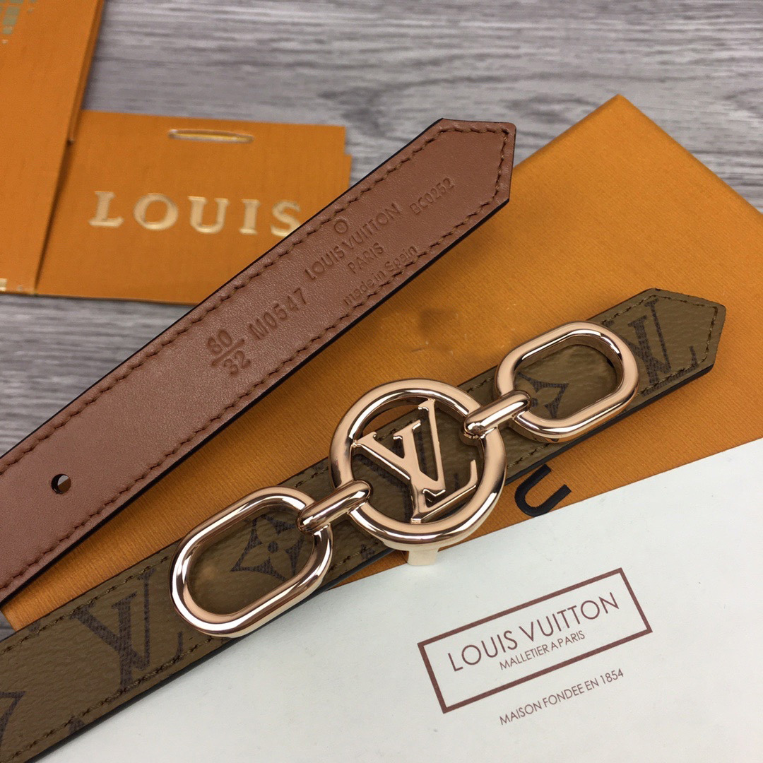 Louis Vuitton Squared LV 20mm Belt - DesignerGu