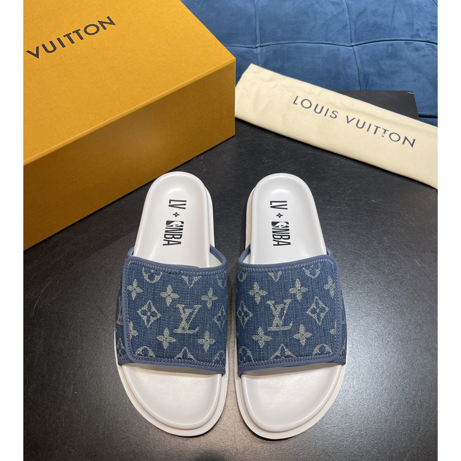 Louis Vuitton x NBA Monogram Slipper - DesignerGu