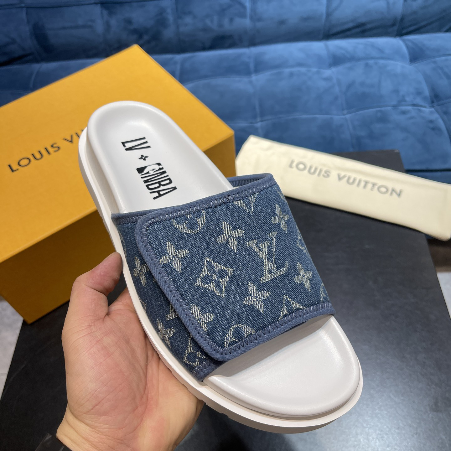 Louis Vuitton x NBA Monogram Slipper - DesignerGu