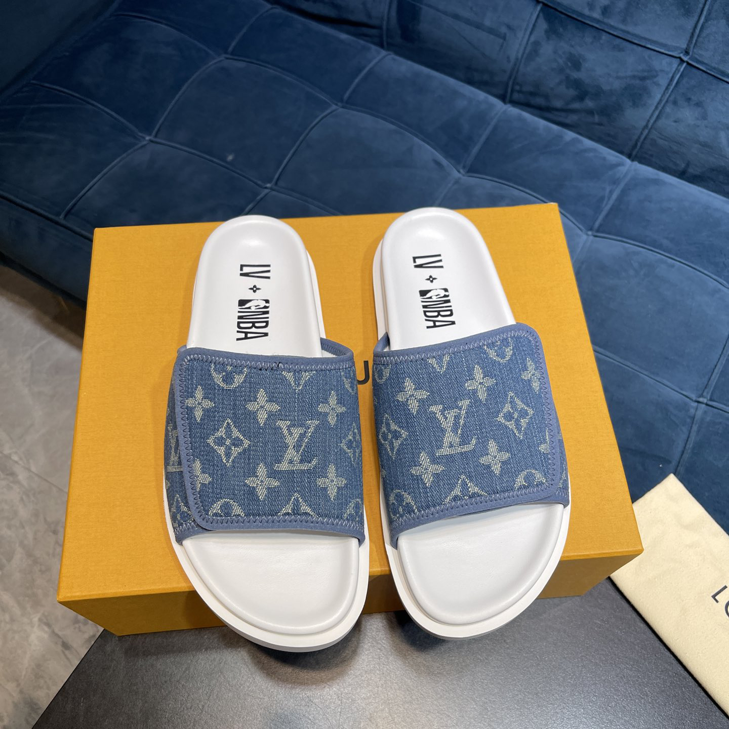 Louis Vuitton x NBA Monogram Slipper - DesignerGu