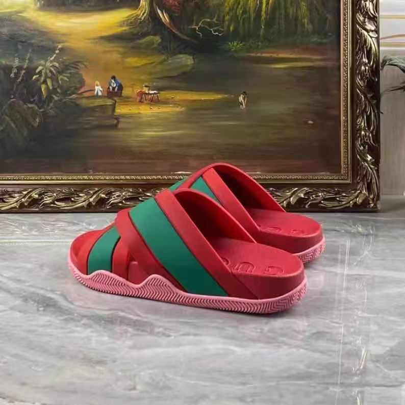 Gucci  Slide Sandals With Web - DesignerGu