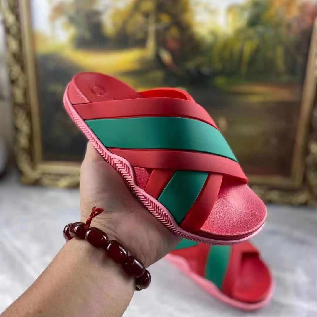 Gucci  Slide Sandals With Web - DesignerGu