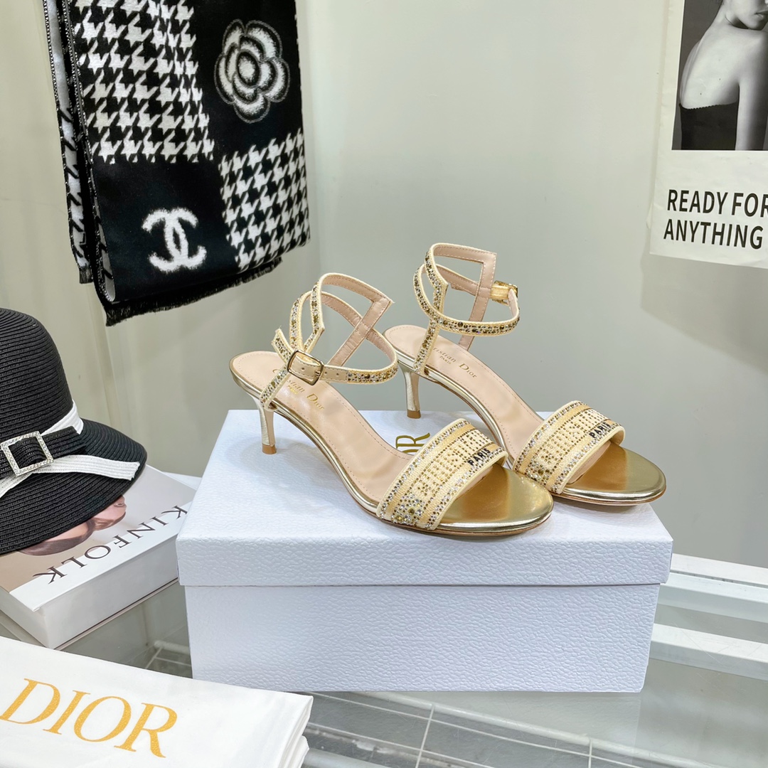 Dior Logo High Heeled Sandals(6.5CM) - DesignerGu