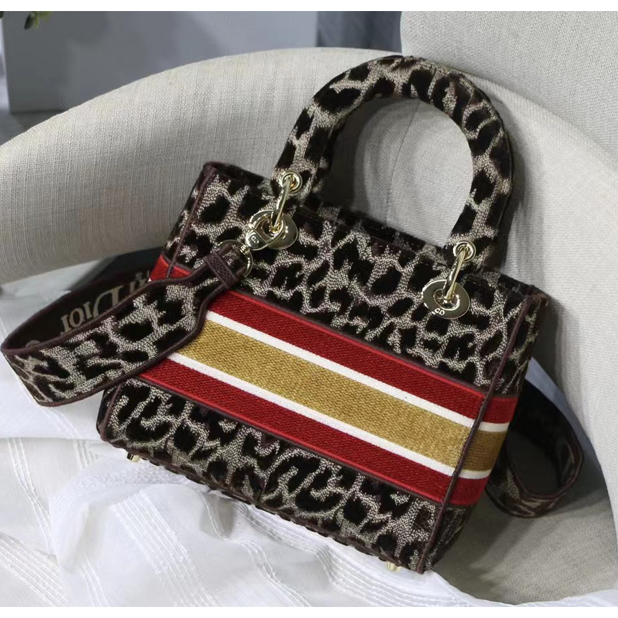 Dior Leopard Print Lady Bag（24-20-11CM） - DesignerGu