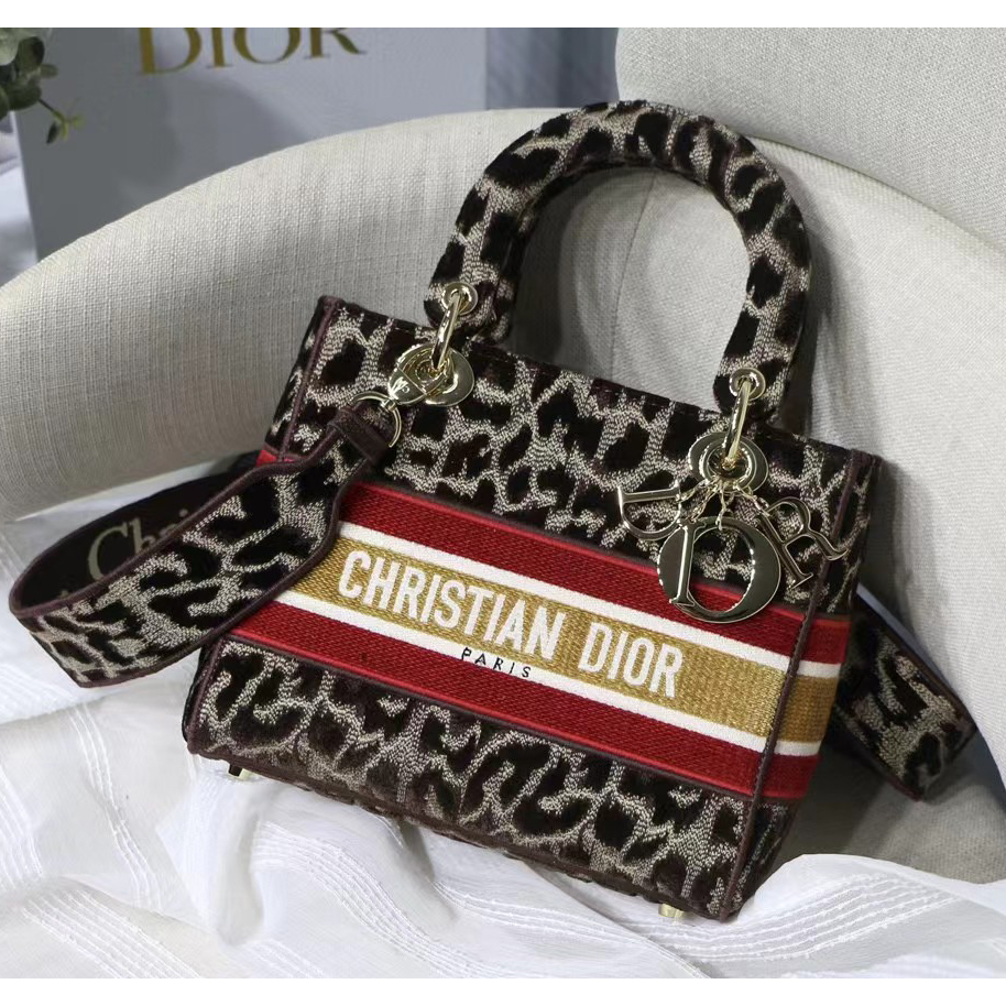 Dior Leopard Print Lady Bag（24-20-11CM） - DesignerGu