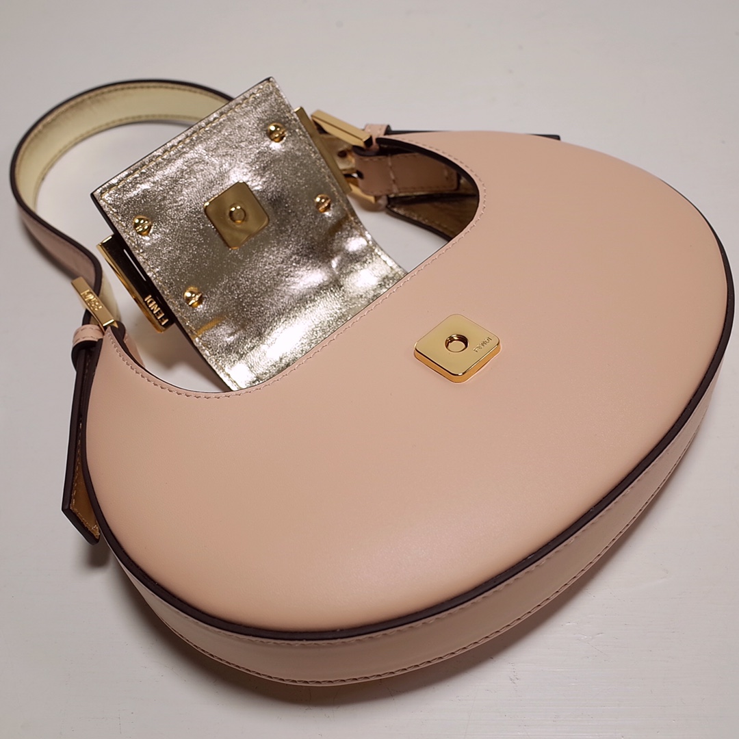 Fendi Cookie Pink Leather Mini Handbag（22-17.5-4.5cm） - DesignerGu