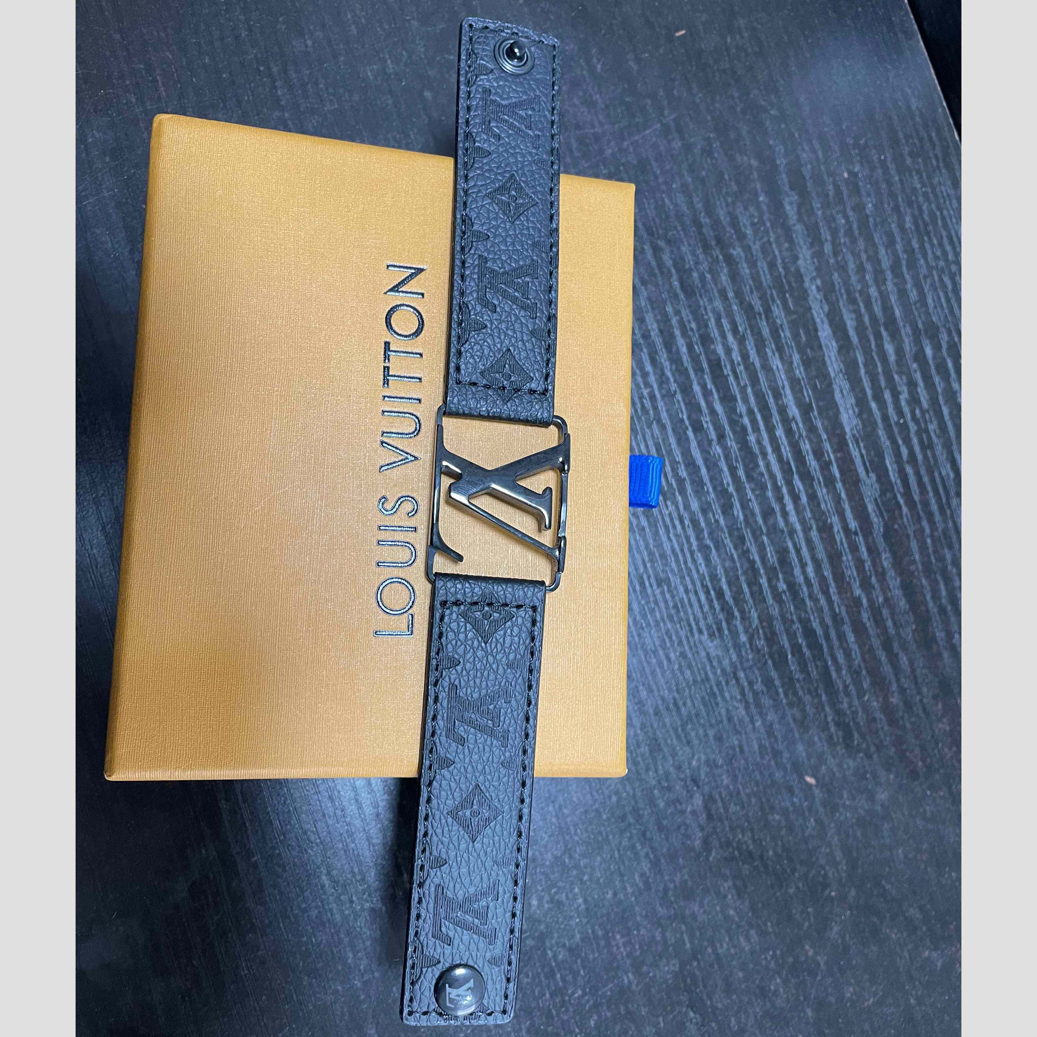 Louis Vuitton Monogram Leather Bracelet - DesignerGu