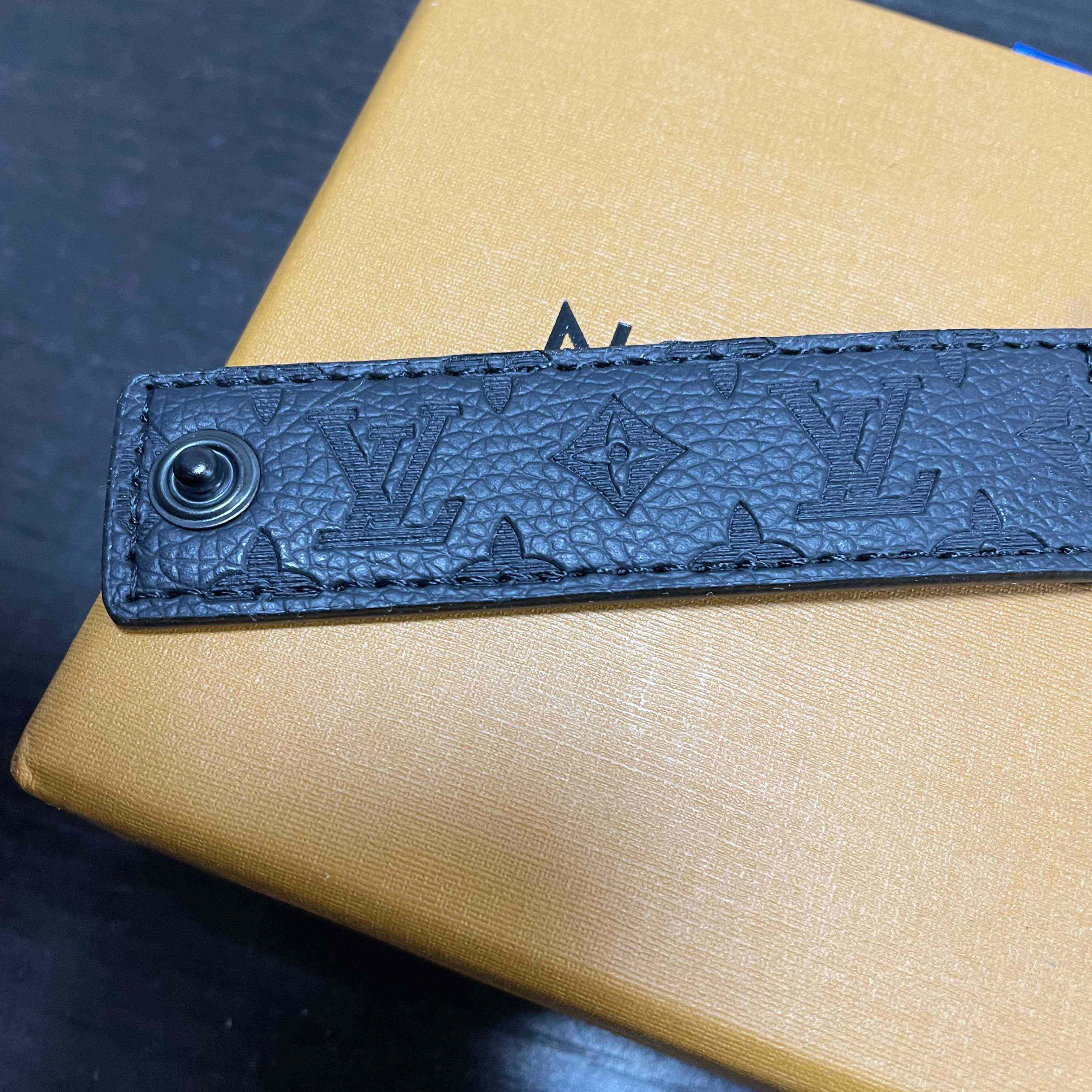 Louis Vuitton Monogram Leather Bracelet - DesignerGu