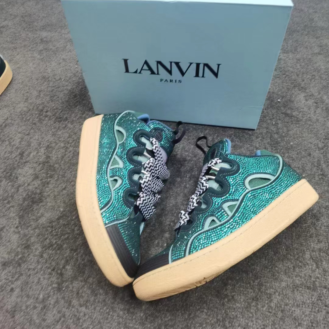 Lanvin Curb Lace-Up Sneakers - DesignerGu