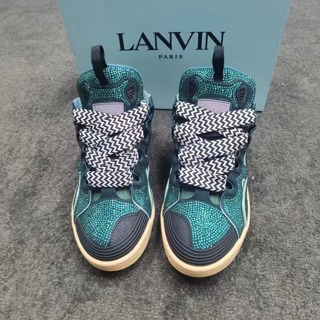 Lanvin Curb Lace-Up Sneakers - DesignerGu