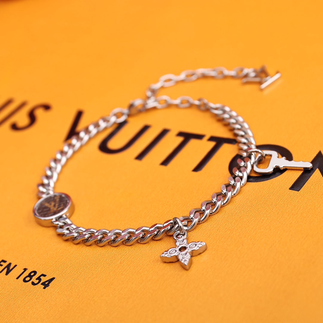 Louis Vuitton Monogram Lock Bracelet - DesignerGu