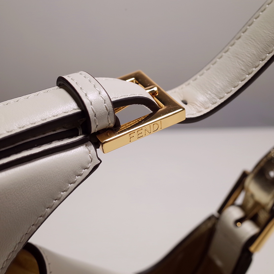 Fendi Cookie White Leather Mini Handbag（22-17.5-4.5cm） - DesignerGu