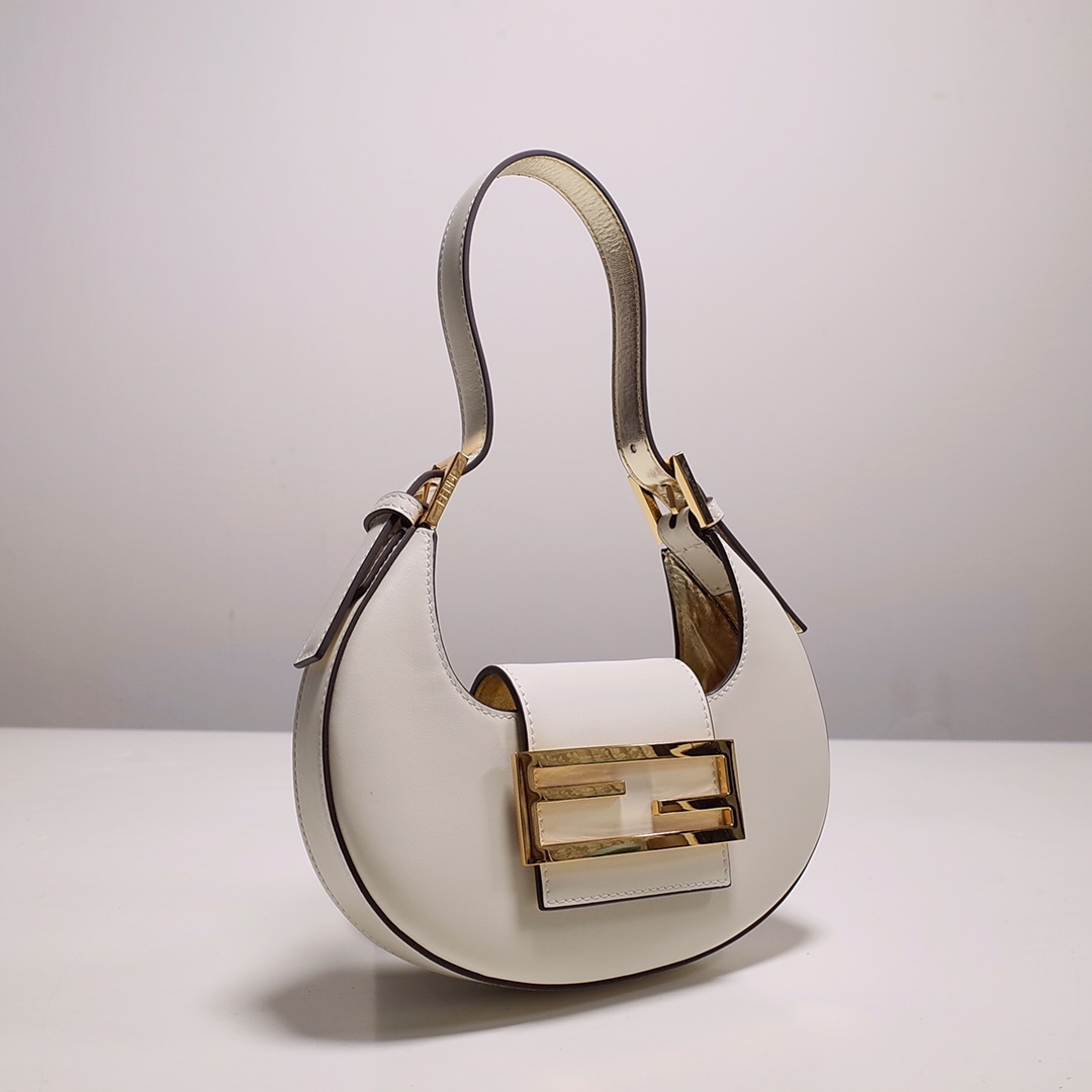 Fendi Cookie White Leather Mini Handbag（22-17.5-4.5cm） - DesignerGu