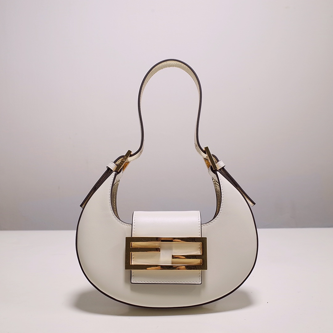 Fendi Cookie White Leather Mini Handbag（22-17.5-4.5cm） - DesignerGu