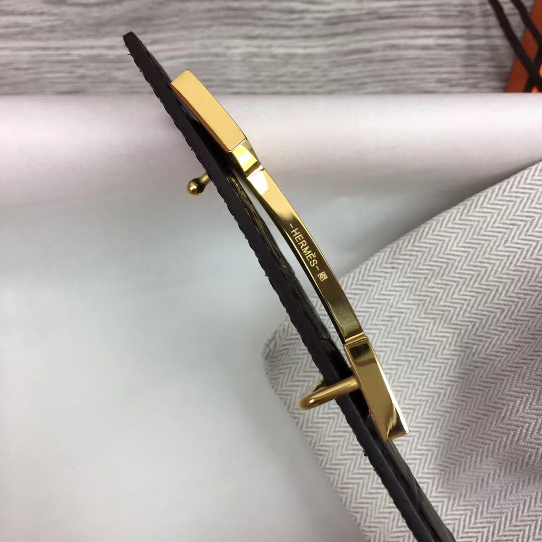 Hermes Black Leather Belt - DesignerGu