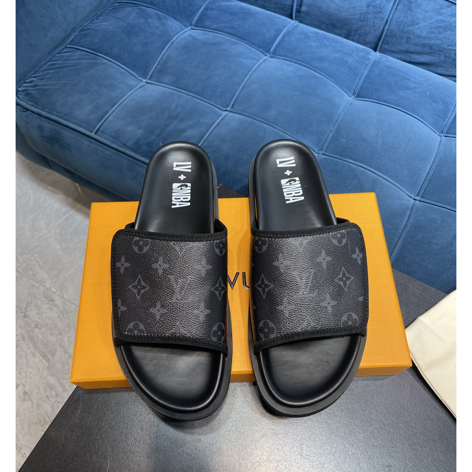 Louis Vuitton x NBA Monogram Slipper - DesignerGu