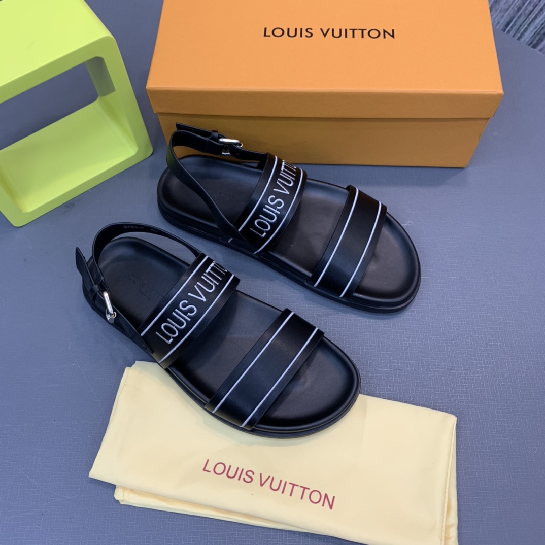 Louis Vuitton Logo Sandals - DesignerGu