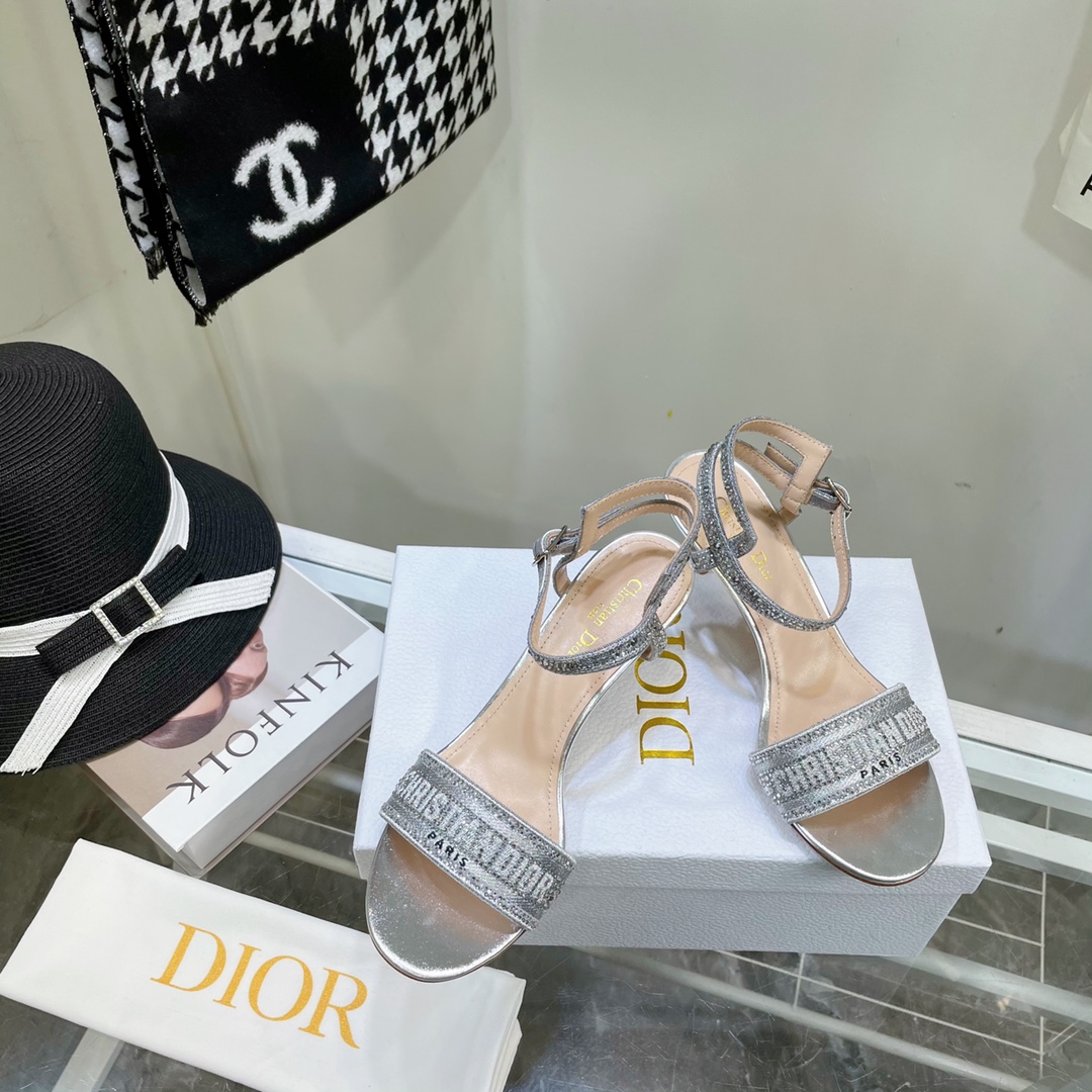 Dior Logo High Heeled Sandals(6.5CM) - DesignerGu