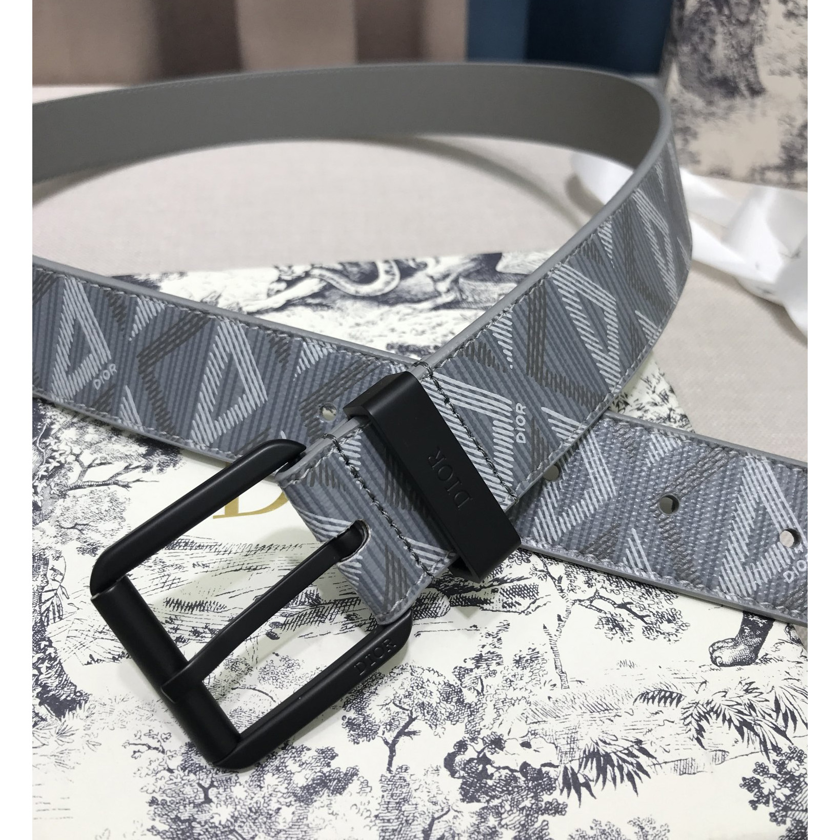 Dior CD Diamond Print  40mm Belt  - DesignerGu