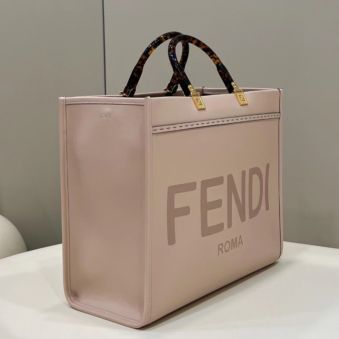 Fendi Sunshine Medium Beige Canvas Bag(35-31-17cm) - DesignerGu