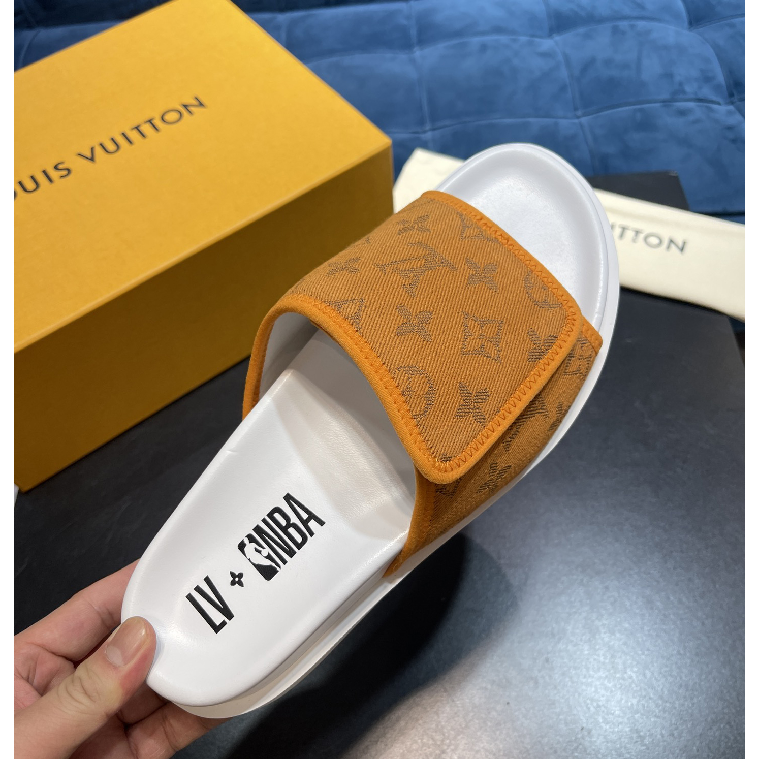 Louis Vuitton x NBA Monogram Slipper - DesignerGu