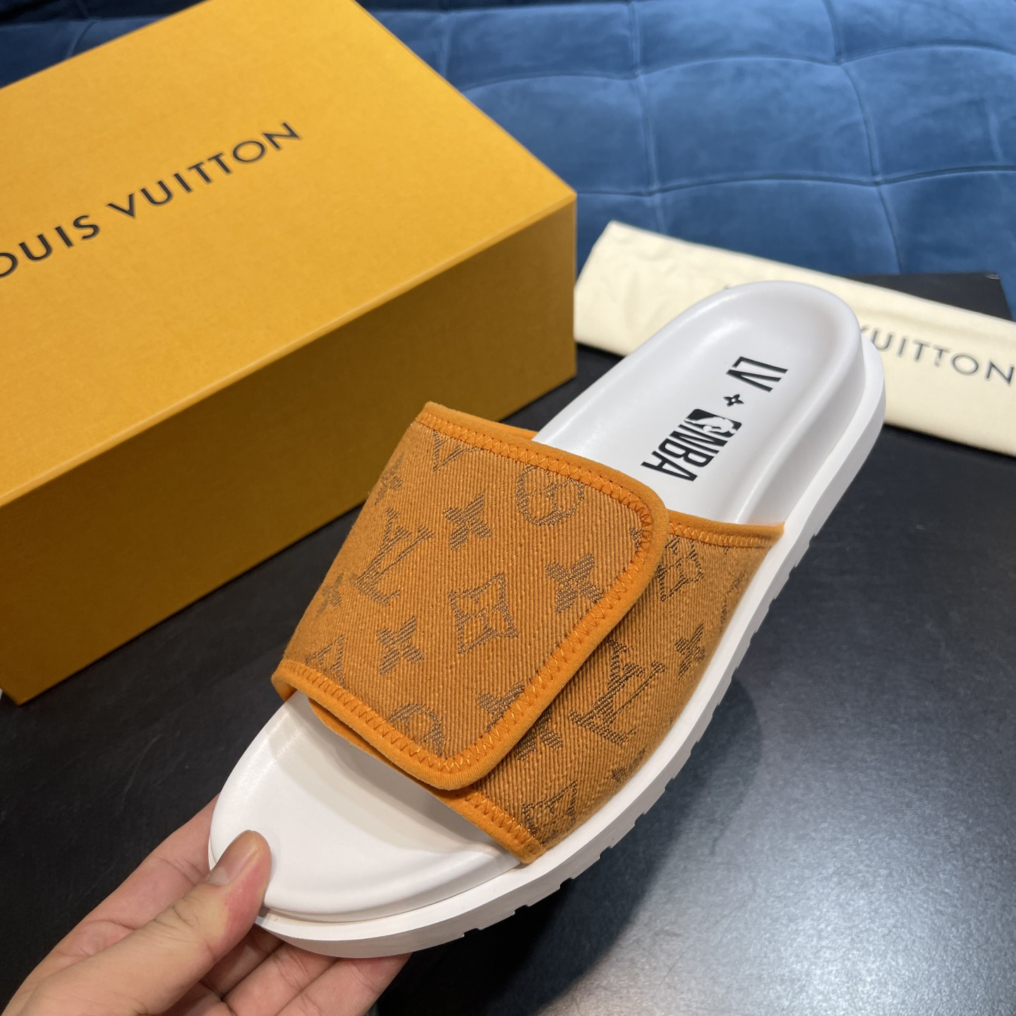 Louis Vuitton x NBA Monogram Slipper - DesignerGu