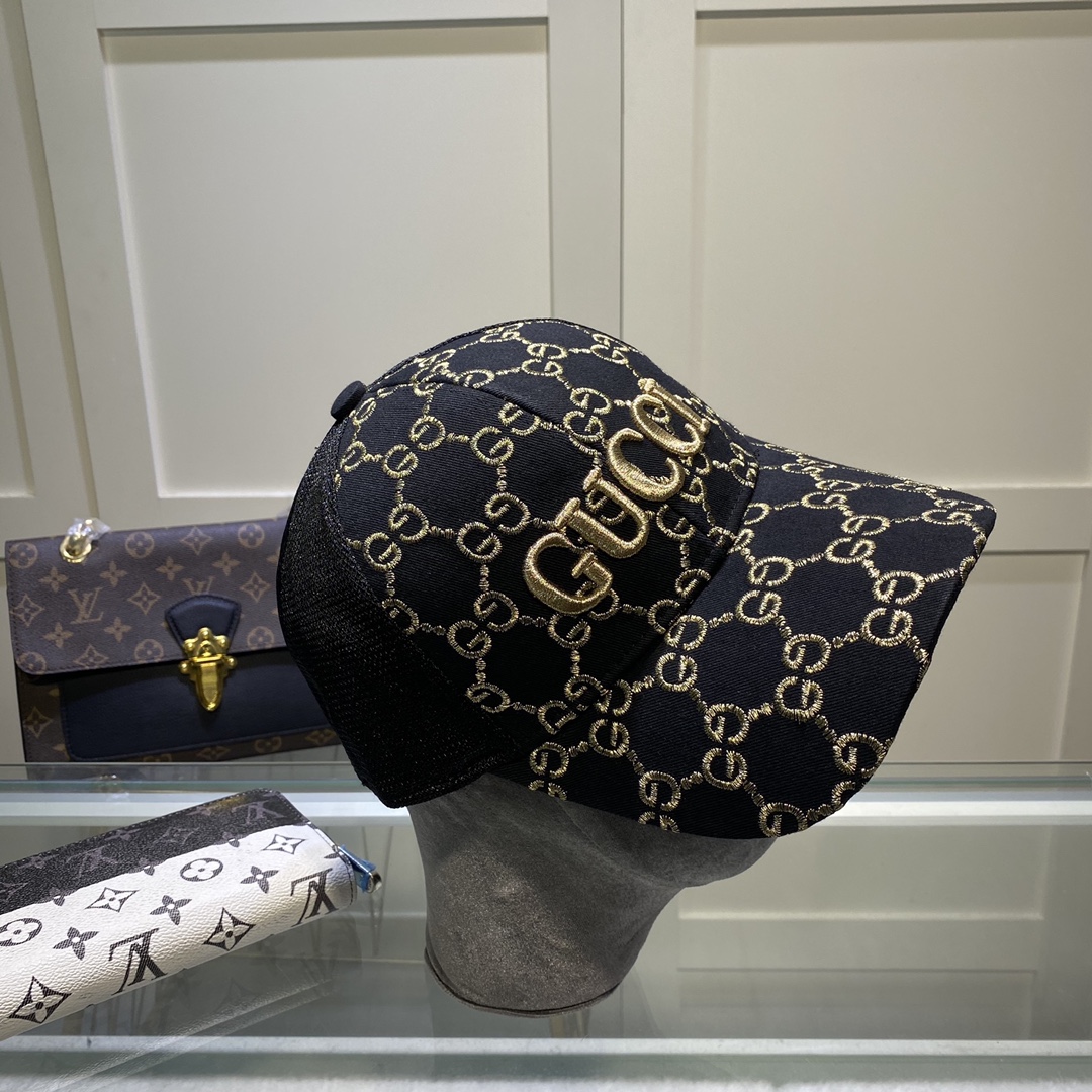 Gucci GG  Baseball Cap In Black - DesignerGu