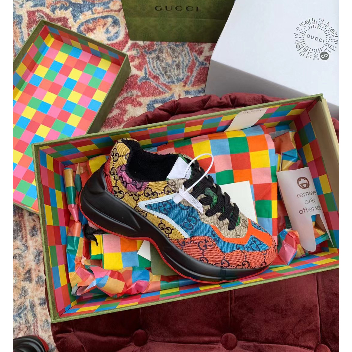 Gucci GG Multicolor Series Rhyton  Sneakers - DesignerGu