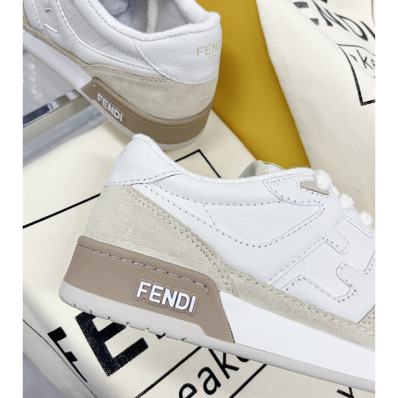 Fendi Match White Suede Low Tops Sneaker(Upon UK size) - DesignerGu