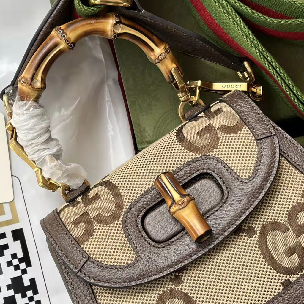 Gucci GG Bamboo Handle Bag（17-12-7.5CM） - DesignerGu