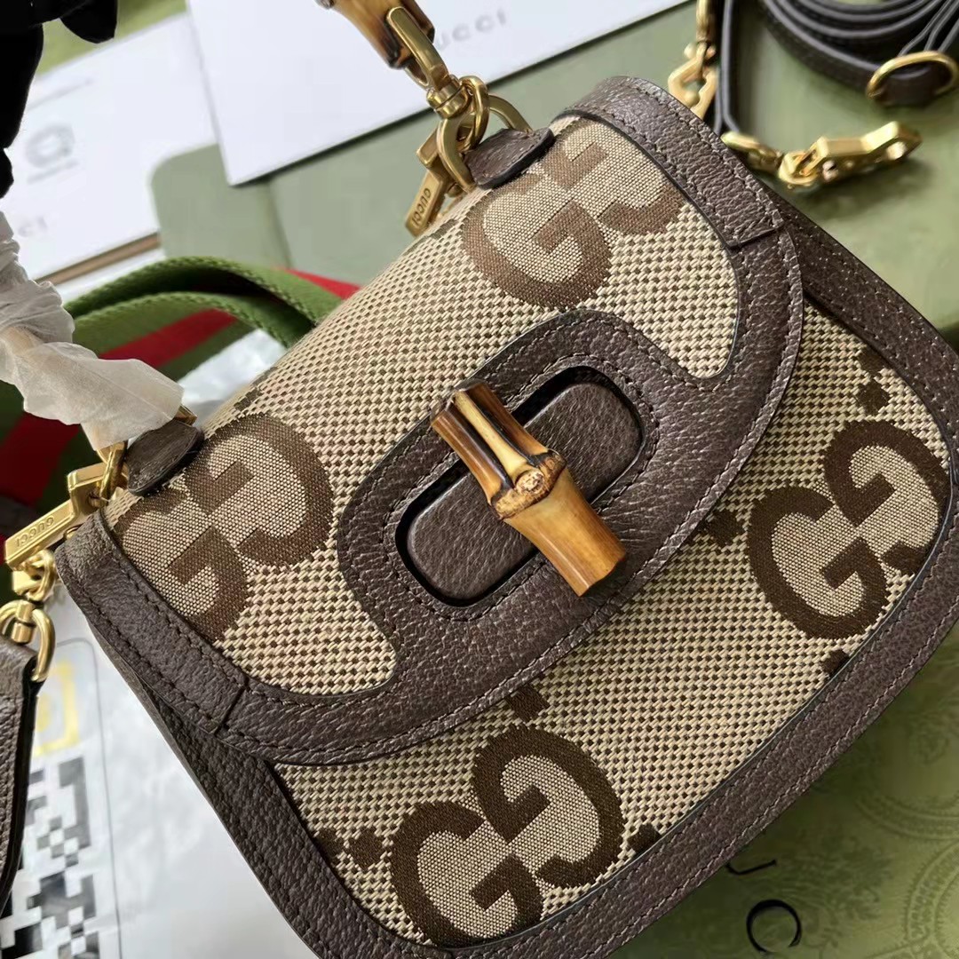 Gucci GG Bamboo Handle Bag（17-12-7.5CM） - DesignerGu